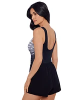 Shape Solver Sport by Mimi Flamingo Women's High-Neck Runaround Romper Swimsuit