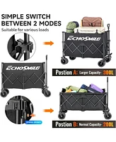 EchoSmile Collapsible Foldable Extended Height Wagon with 500lbs Weight Capacity,Folding Utility Garden Cart Big All-Terrain Beach Wheels,for Cam