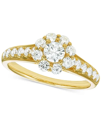 Diamond Halo Engagement Ring (1 ct. t.w.) in 14k Yellow Gold