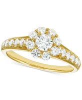 Diamond Halo Engagement Ring (1 ct. t.w.) in 14k Yellow Gold