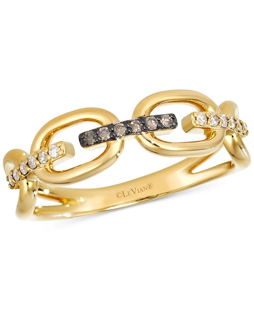 Le Vian Chocolate Diamond (1/20 ct. t.w.) & Nude Diamond (1/10 ct. t.w.) Statement Ring in 14k Yellow Gold