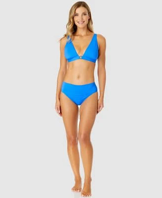 Anne Cole Womens O Ring Plunge Bikini Top High Waist Bottoms