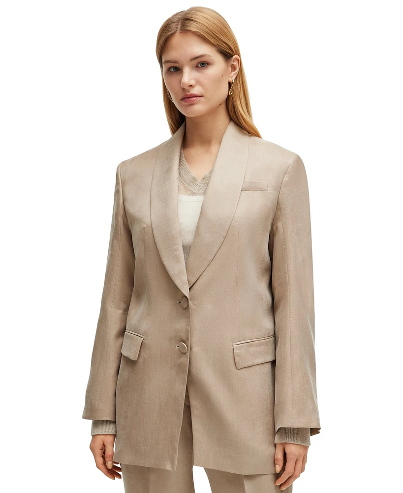 Boss by Hugo Women's Longline Slim-Fit Jacket Rear Belt