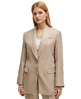 Boss by Hugo Women's Longline Slim-Fit Jacket Rear Belt