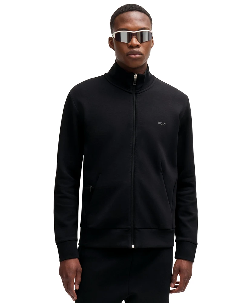 Boss by Hugo Men's Logo Print Zip-Up Sweatshirt