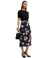 Boss by Hugo Women's Tulip Print Satin Maxi Skirt