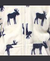 Little Treasure Baby Boys Treasure Fleece Jumpsuits and Coveralls 2pk, Moose, 18-24 Months