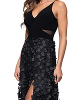 Xscape Petite Sleeveless Floral-Textured Gown