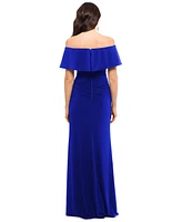 Xscape Ruffled Off-The-Shoulder Gown