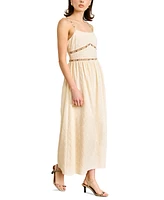 Line & Dot Women's Aurelia Embroidered Cotton Sleeveless Maxi Dress