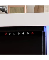 40-inch electric fireplace, recessed fireplace,1500W,white Tv stand