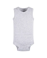 Gerber Baby Boys 5-Pack Sleeveless Onesies Bodysuits, Blue Stripe, 0-3 Months