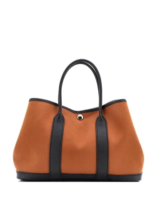 Pre-Owned Hermes 30 Garden Party Tote Toile and Leather