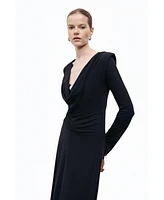 Nocturne Women's Padded Accessory Detailed Maxi Dress