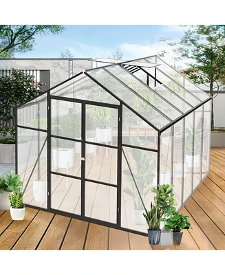 Gain Height 8x10 Ft Aluminum Polycarbonate Greenhouse - All Season