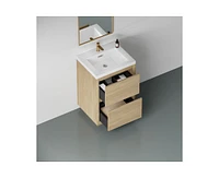 Casainc 24" Freestanding Bathroom Vanity with Sink, Storage Cabinet Stone Resin Countertop and Soft Close Drawers