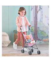 Corolle Umbrella Doll Stroller - Pink Stripe