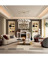 23" electric fireplace, recessed fireplace, 1500 watts, white Tv cabinet with seven storage compartments
