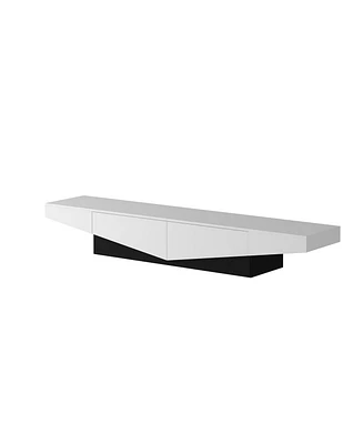 Uniquely designed Tv stand, media console with two drawers, wooden entertainment center