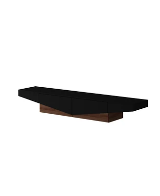 Uniquely designed Tv stand, media console with two drawers, wooden entertainment center