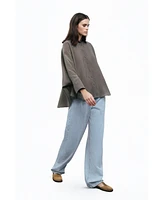 Nocturne Women's Embroidered Flowy Shirt
