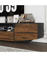 Cabinet with Tv stand, media console with two drawers and two doors, wooden entertainment center