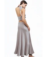 Nocturne Women's Satin Look Midi Skirt