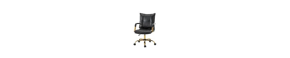 Modern Home Office Desk Chair with Golden Legs