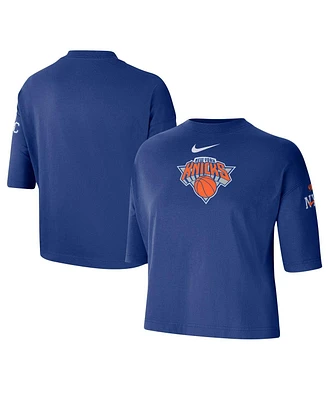 Nike Women's Blue New York Knicks 2024/25 City Edition Courtside Boxy T-Shirt