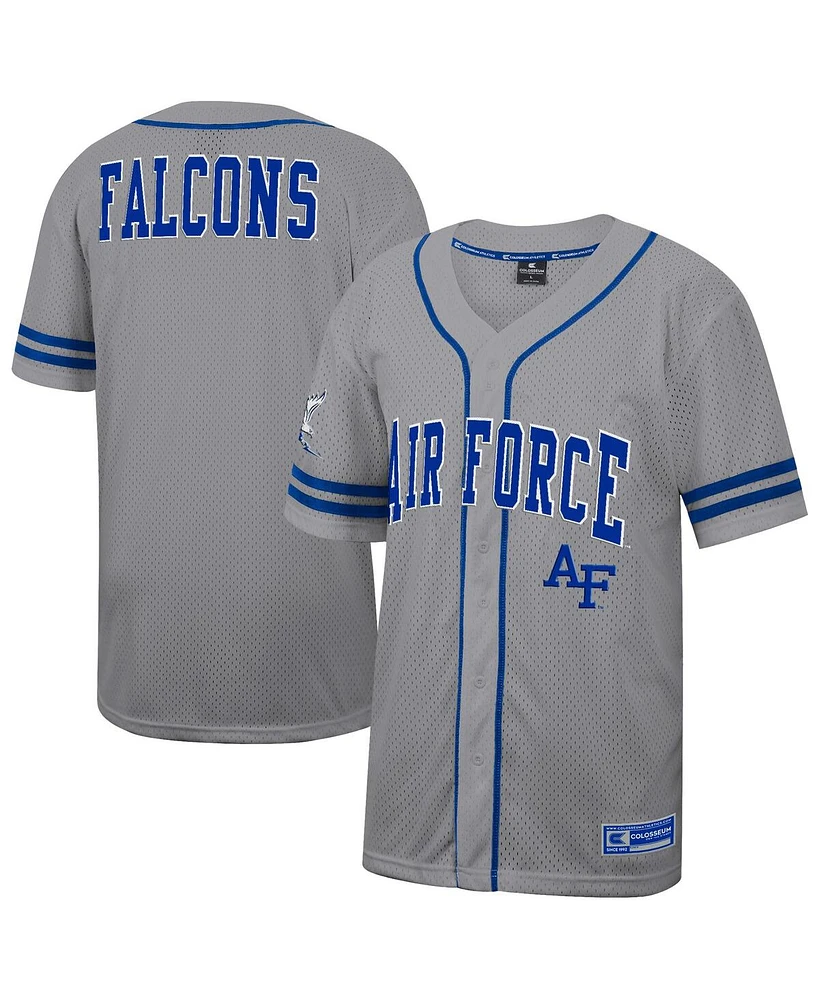 Colosseum Men's Gray Air Force Falcons Free Spirited Baseball Jersey