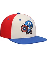 Lids Big Boys and Girls Cream Captain America Chibi Glow-in-the-Dark Snapback Hat