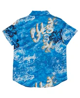 Guess Big Boys Printed Short Sleeve Woven Shirt