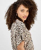 I.n.c. International Concepts Petite Scoop-Neck Ruched Top, Exclusively at Macy's