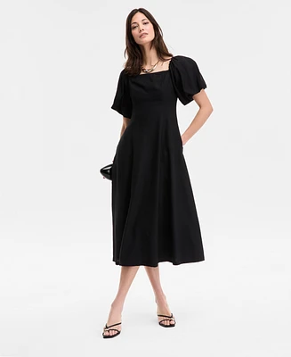 I.n.c. International Concepts Women's On/Off-The-Shoulder Puff-Sleeve Midi Dress, Exclusively at Macy's