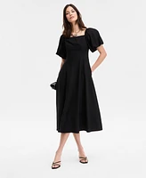 I.n.c. International Concepts Women's On/Off-The-Shoulder Puff-Sleeve Midi Dress, Exclusively at Macy's