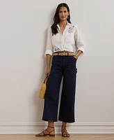 Lauren Ralph Women's Relaxed-Fit Print Roll-Tab Sleeve Shirt