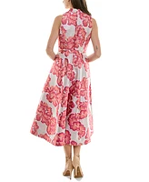 Taylor Women's Floral-Print Structured A-Line Dress