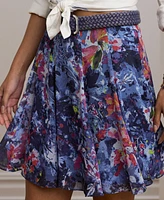 Lauren Ralph Women's Print Crinkle Georgette Miniskirt
