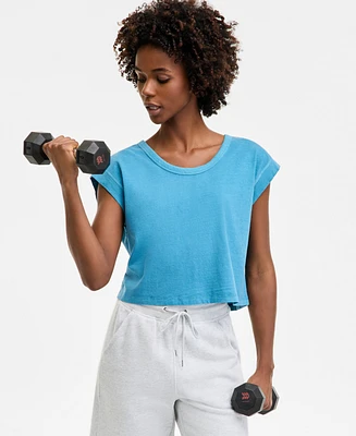 Id Ideology Women's Cotton Solid-Color Washed Sleeveless Top, Exclusively at Macy's