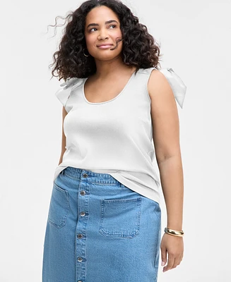 On 34th Trendy Plus Bow-Shoulder Tank Top, Exclusively at Macy's