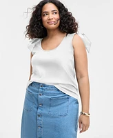 On 34th Trendy Plus Bow-Shoulder Tank Top, Exclusively at Macy's
