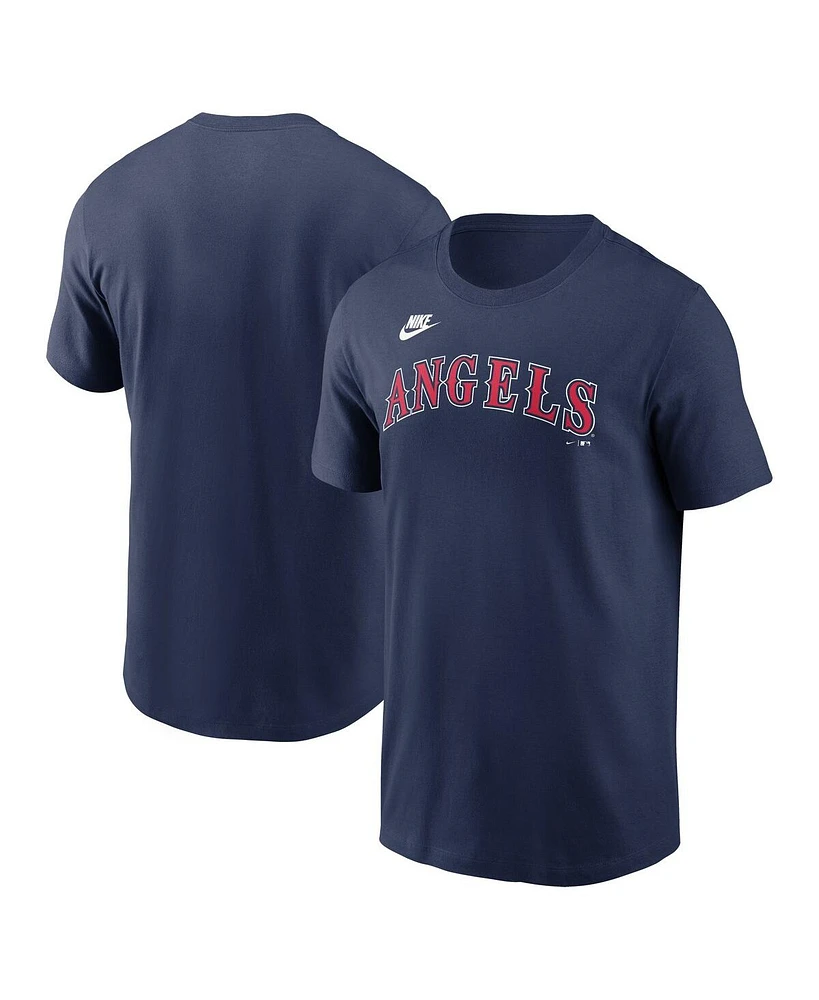 Nike Men's Navy California Angels Cooperstown Wordmark T-Shirt