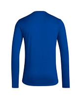 Adidas Men's Royal Kansas Jayhawks Locker Football Pre-Game Aeroready Long Sleeve T-Shirt