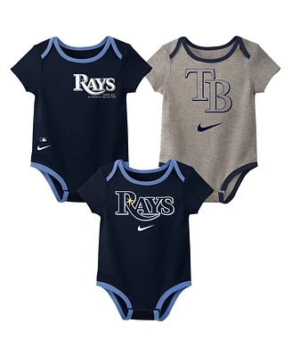 Nike Baby Boys and Girls 3-Pack Tampa Bay Rays Authentic Collection Bodysuit Set