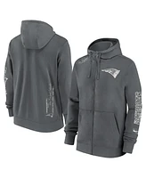 Nike Men's Gray New England Patriots Statement Performance Full-Zip Hoodie Jacket