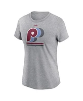 Nike Women's Heather Gray Philadelphia Phillies Logo T-Shirt