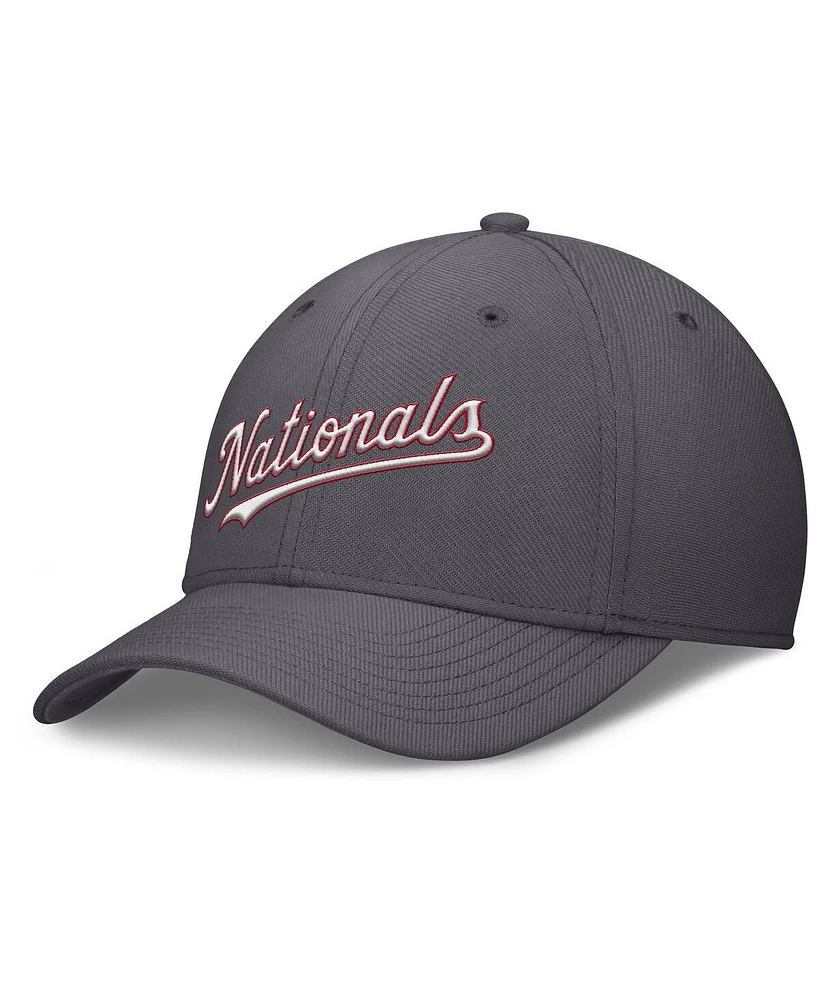 Nike Men's Gray Washington Nationals Swoosh Performance Flex Hat