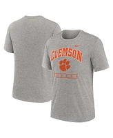 Nike Men's Heather Gray Clemson Tigers Arch Over Logo Tri-Blend T-Shirt