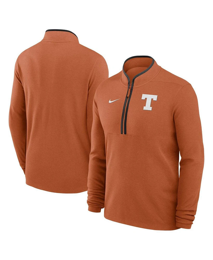 Nike Men's Burnt Orange Texas Longhorns Baseball Logo Victory Performance Half-Zip Pullover Hoodie