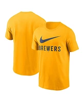 Nike Men's Gold Milwaukee Brewers Swoosh T-Shirt